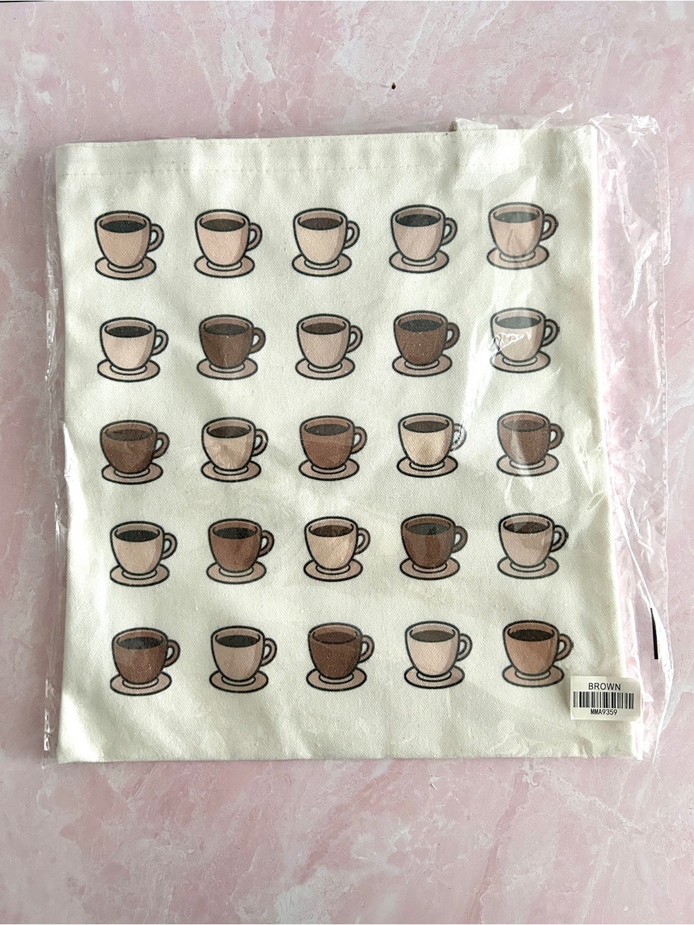 Coffee Cup Pattern Canvas Tote